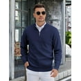 thumbnail image 4 of COOFANDY Mens Quarter Zip Pullover Sweater Slim Fit Lightweight Casual Knit Pullover Sweaters, 4 of 7