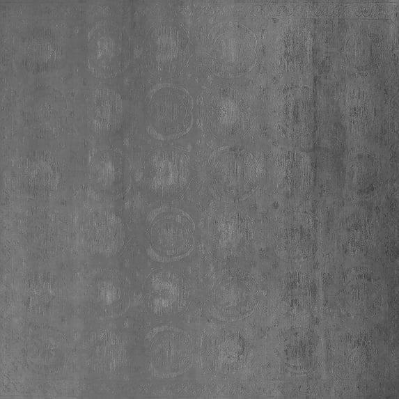 Ahgly Company Indoor Square Oriental Gray Industrial Area Rugs, 8' Square