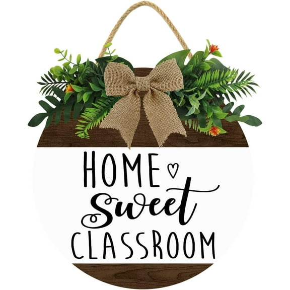 Eveokoki 12" Home Sweet Classroom Wood Sign,Teacher Decor,Classroom Decor,Modern Farmhouse Rustic Wood Wall Signs Decor Wooden Wall Decoration Farmhouse Hanging Wooden Signs