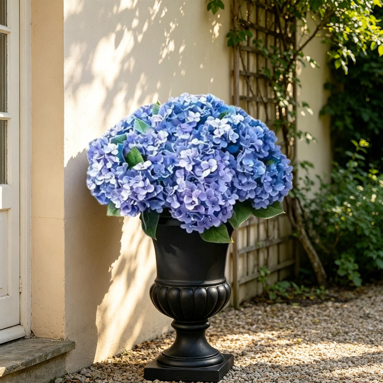 1 Bundles Hydrangea Artificial Flowers for Outdoors and Indoor,UV Resistant Faux Hydrangea Flowers for Garden, Porch, Yard, Window Box & Outdoor Wedding Decoration