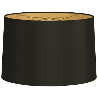 Royal Designs 14" Shallow Drum Hardback Lamp Shade Black