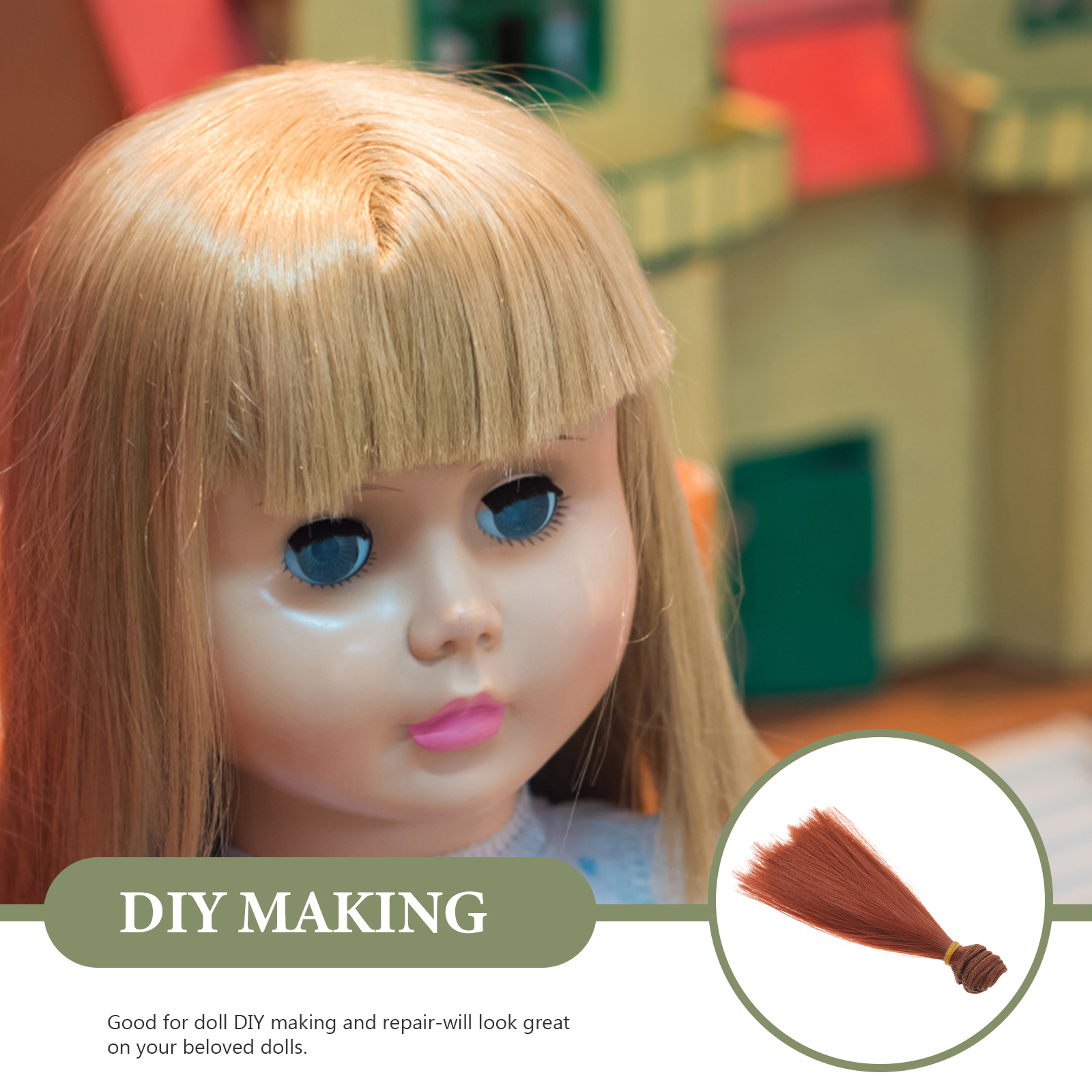 5pcs Doll Fake Wigs Doll Hair Extensions DIY Doll Wigs Decorations  Simulation Doll Hair Wigs Decors 