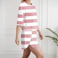 thumbnail image 4 of Zszcpp Pajama Sets For Women 2 Piece Outfits Versatile Short Sleeve Brief Style Classic Striped Printted Homewear Sleepwear Pj Clothing Suits, 4 of 8