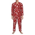 thumbnail image 3 of Balery Red Christmas Cheer. Pijama para Hombre de Dos Piezas con Manga Larga, Conjunto de Dormir y Descanso Suave con Bolsillos-Large, 3 of 7