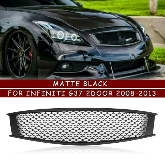 Front Car Bumper Grille Grill for Infiniti 2008-2013 G37 2 Door Matte Black