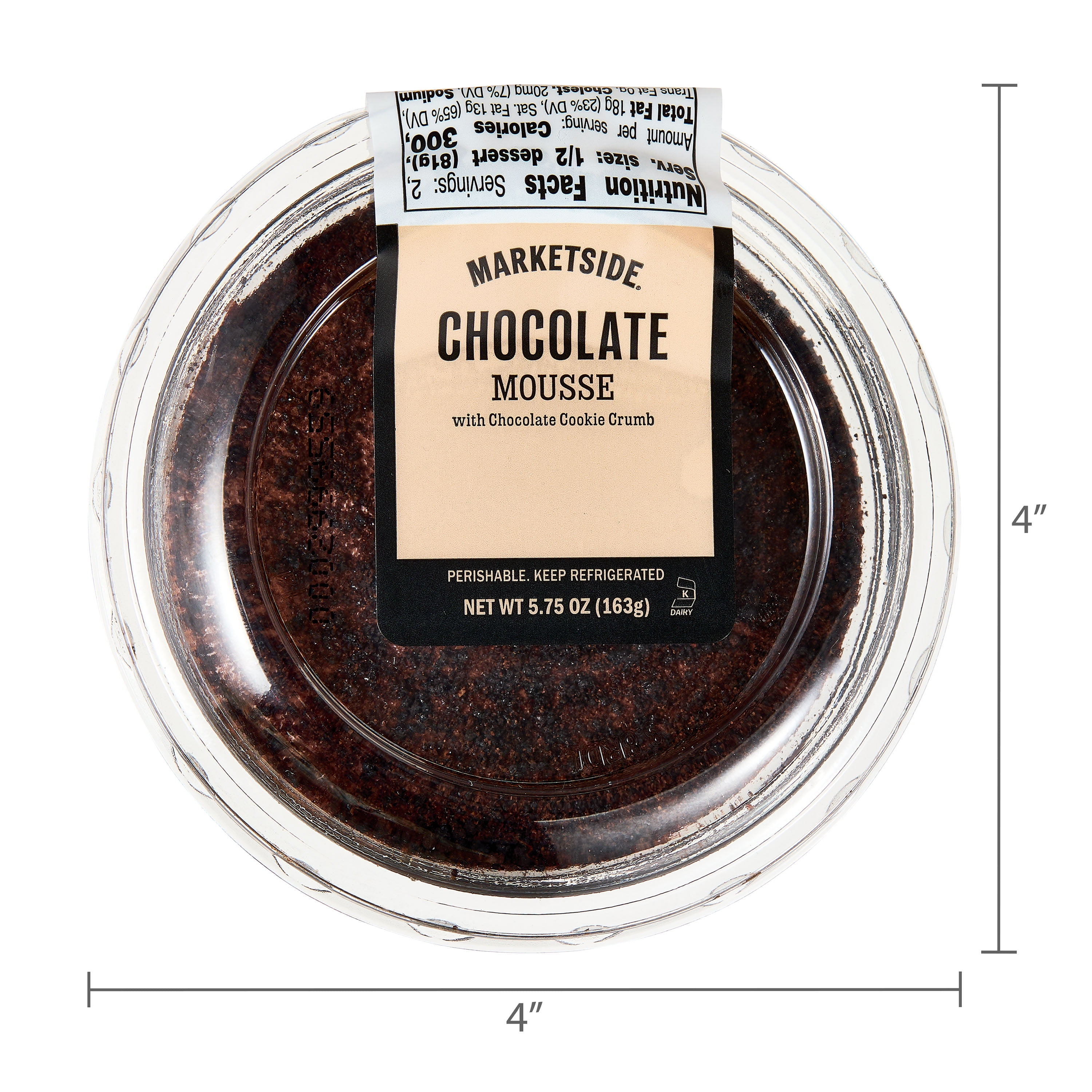 Marketside Chocolate Creamy Mousse Dessert Cup, Cookie Crumble Topping, 5.75 oz (Refrigerated)