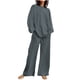 thumbnail image 2 of ICHUANYI Clearance Women's Summer Suit Fashion Short Printing Color Trousers Casual Two-Piece Suit(Dark Gray, S) ICHUANYI WER2023080702169, 2 of 7