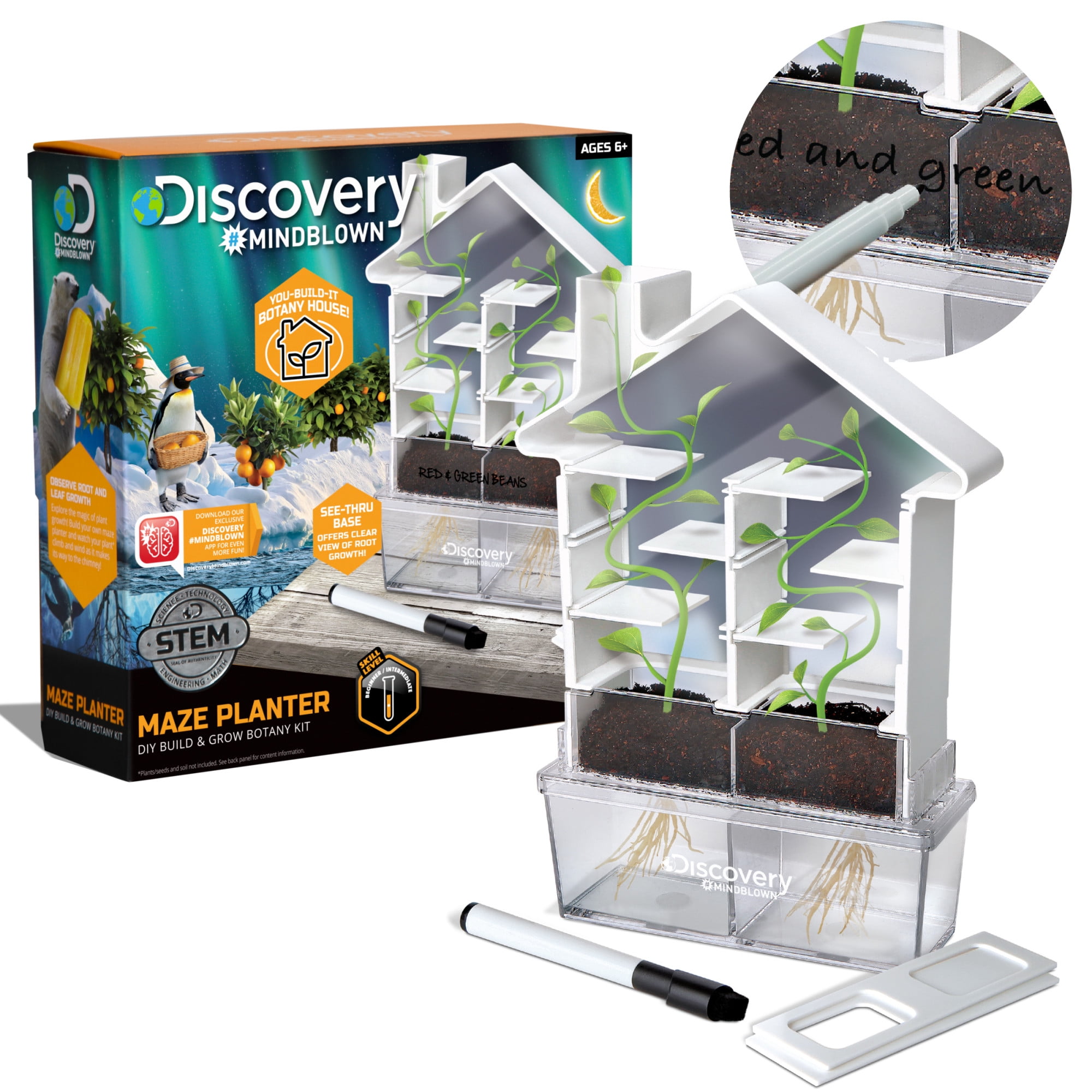 Discovery Mindblown Maze Planter Stem DIY Build & Grow Botany Kit Ages 6+ 