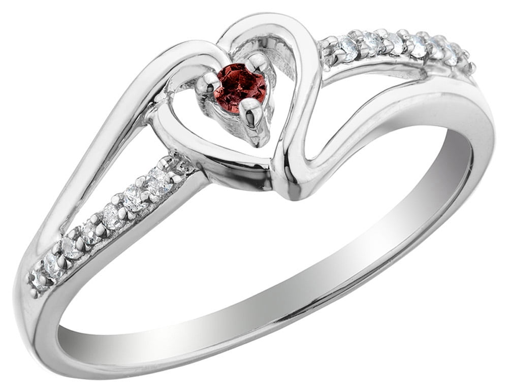 Gem And Harmony Heart Promise Ring with Diamonds