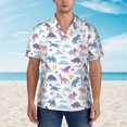 thumbnail image 2 of Zufioo Dinosaur Hawaiian Shirt for Men,Beach Shirts Tropical Vacation Shirts,Sleeve Casual Button Down Shirt with Pocket for Travel,Beach,Party,daily,X-Large, 2 of 7