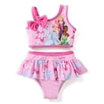 thumbnail image 1 of Traje de baño Disney para niñas pequeñas con un solo hombro, pajarita, tankini, 2 años, 1 of 6