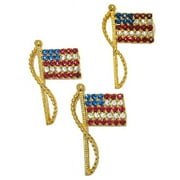 Designer Jewelry  Rhine Stone Flag Pin Patriotic Jewelry