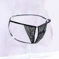 thumbnail image 5 of Elainilye Fashion Bikini Underwear for Women Sexy Thong Panties Sexy Lacy Underpants with Buttons for Controlling Length,Black, 5 of 9
