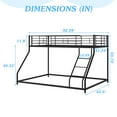 thumbnail image 3 of Twin XL Over Queen Bunk Beds, Heavy Duty Bunk Beds for Teens, Floor Bunk Bed Frame with Safety Guardrail & Ladder, No Box Spring Needed, Black, 3 of 10