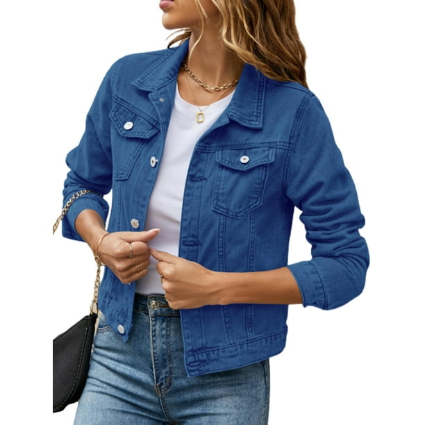 Ladies long denim jackets sale