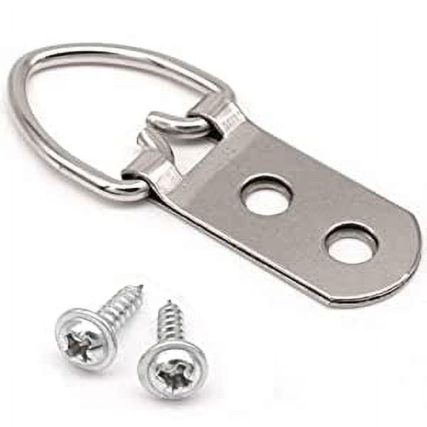 50 Extra Heavy Duty 2 Hole Wide Base D Ring Hangers By AMS with 100 Mounting Screws
