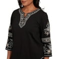 thumbnail image 4 of Alfred Dunner Womens Beaded Neck Embroidered Sleeve Top, 4 of 4