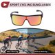 thumbnail image 3 of 1 juego de gafas de motocicleta anti-reflejo Tri-Acetato de Celulosa TR90 UV400 gafas de sol para ciclismo lente roja marco negro rojo, 3 of 6