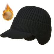 Men's Women's Winter Warm Earm Earmuff Hat with Mask, Thickened Woolen Hat,Style 2