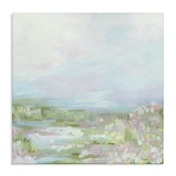 Stupell Industries Pastel Soft Landscape Landscape & Nature Painting Wrapped Canvas Art Print Wall Art, 17 x 17