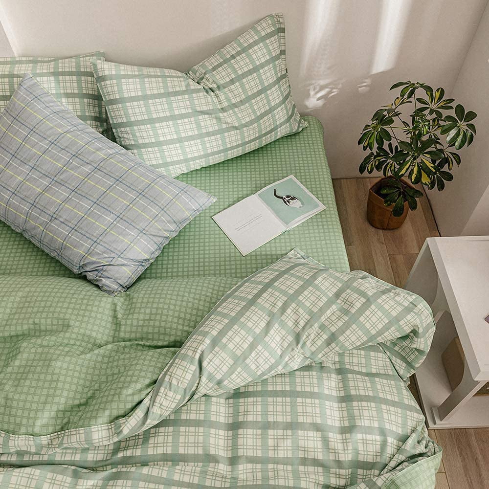 Cotton Checker Geometric Duvet Cover 