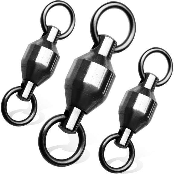 Kaleduo Kaleduo 20PCS Ball Bearing Fishing Swivels, High Strength Stainless Steel Fishing Swivel Connectors 230LB, Corrosion‑Resistant Fishing Tackle for Saltwater Freshwater Jigging Trolling