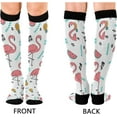 thumbnail image 2 of FREEAMG Flamingo Compression Socks for Men & Women Knee High Stockings for Running, Sport, Hiking & Travel, 2 of 7