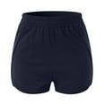 thumbnail image 5 of Sngxgn Women's Running Shorts Elastic High Waisted Shorts Pocket Sporty Workout Shorts Gym Shorts(Navy,XXL), 5 of 7