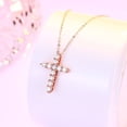 thumbnail image 3 of Collar de cruz de moissanita para mujer, colgante de cadena de clavícula de lujo ligero de plata de ley con nicho de cien mujeres, 3 of 5