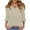 Beige, variant on Womens 3/4 Length Sleeve Tunic Tops Dressy Casual V Neck Shirts Summer Fall Ruffle Basic Tees Shirt Loose Fit Blouses