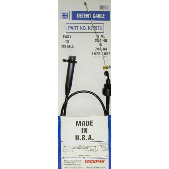 Teckpak USA GM 200-4R & 700-R4 Câble de Détente 1978-1992