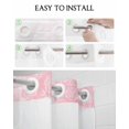 thumbnail image 5 of No Hook Shower Curtain with Snap in Liner, Vintage Pink European Floral Pattern Hotel Shower Curtains for Bathroom, Washable Shower Curtain Liner Set with Mesh Top Window, 66"x72", 5 of 6