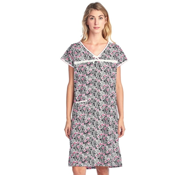 Casual Nights - Casual Nights Women's Cotton Floral Short Sleeve