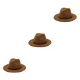 thumbnail image 4 of Qarigey Sombreros grandes de invierno de Color sólido vestido de ala ancha gorras de lana cálidas mujeres hombres vaquero niños al aire Type1 NO1, 4 of 6
