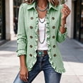 thumbnail image 2 of Plaid Jackets for Women Ruffled Fashion Fall Winter Jacket Button Open Front Cardigan Outwear Casual Loose Business Office Jacket, 2 of 9