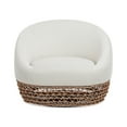 thumbnail image 2 of Jennifer Taylor Home Willow 35.5" Upholstered Woven Patio Deep Seating Armchair, Golden Brown Wicker Frame, Wheat Beige, 2 of 8