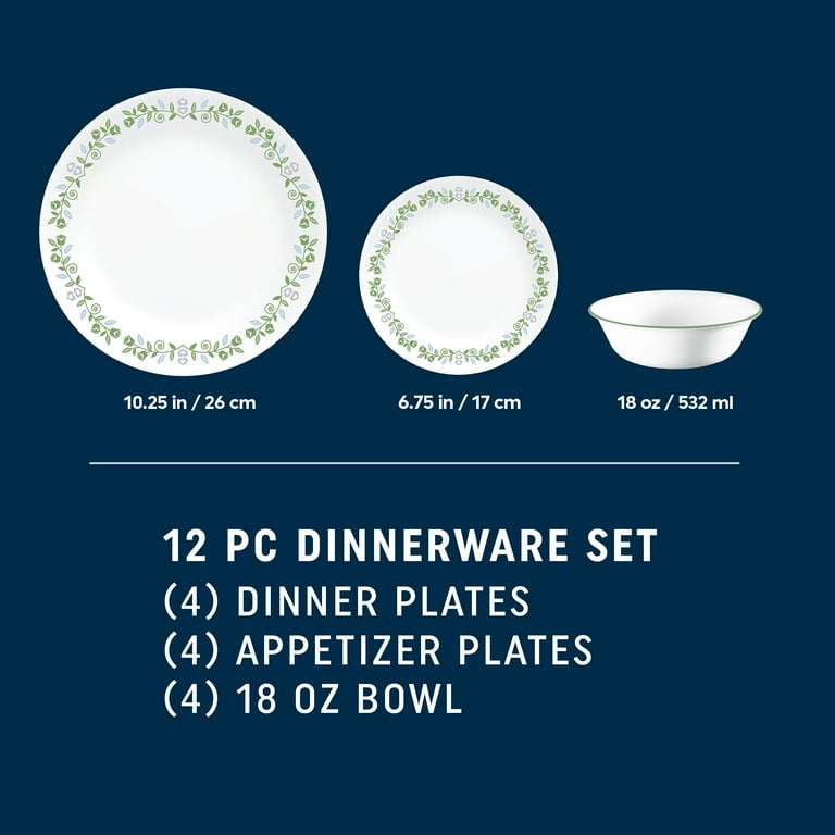 Corelle Bryndle 12-Piece Glass Dinnerware Set (Service for 4