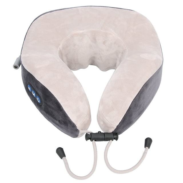Oreiller de Massage, Oreiller de Massage Cervical Portable Réglable 360° Surround Oreiller de Massage pour le Cou Masseur de Cou pour Voyage pour Maison pour Voiture pour Bureau