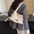 thumbnail image 4 of Bolso de mano informal de PU para mujer bolso de axila elegante de Color sólido para vacaciones de fiesta, 4 of 9