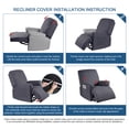 thumbnail image 5 of KINCAM Recliner Armchair Slipcover Stretch Recliner Chair Cover with Pockets, 3-Pieces Furniture Recliner Sofa Covers Protector, Dark Gray, 5 of 10