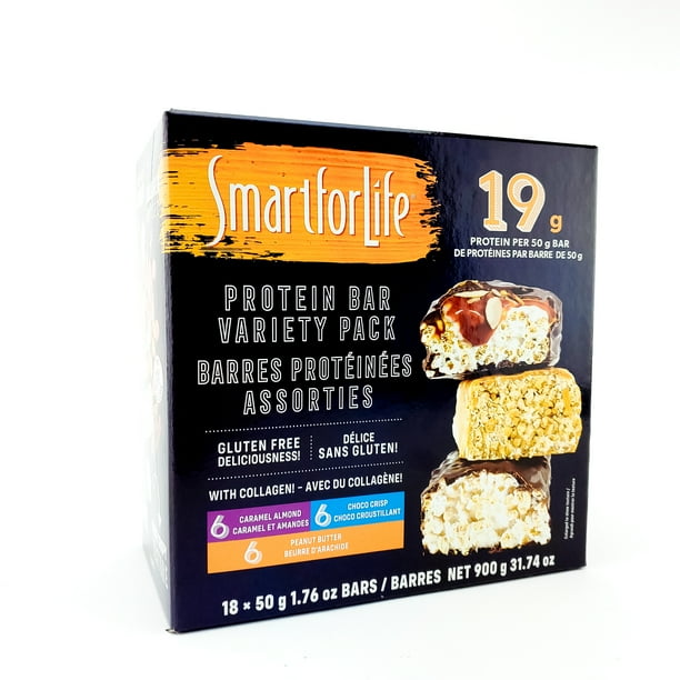 Smart for Life Low Sugar Variety Protein Bar Pack w/ Collagen 18 Ct