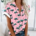 thumbnail image 2 of Hawaiian Shirts for Women Casual Print Comfortable Short Sleeved Pocket Button Top Blouse T-Shirt Plus Size, 2 of 5