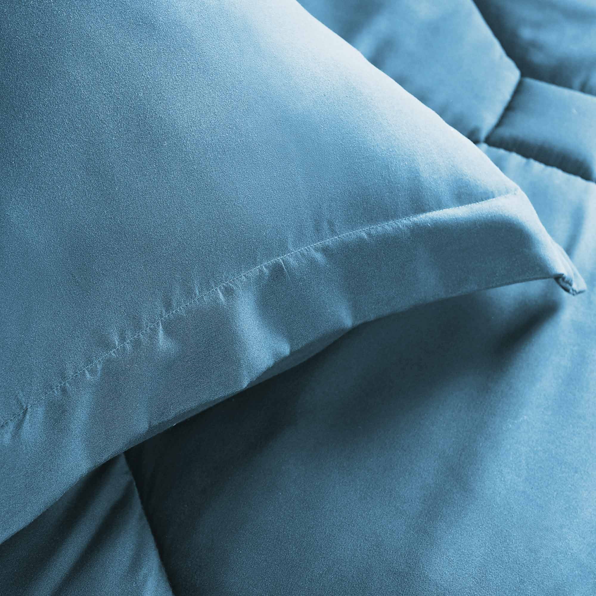 HIG 8 PCS Modern Comforter Set All Season Bed in a Bag, Dusty Blue, King Size