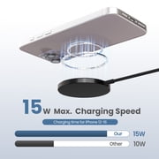 Wireless Charger, 15W Charging Pad Compatible with iPhone 17 16 15 14 13 12 Series, Compatible with AirPods, Slim Portable Design, Black(3 Pack)
