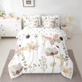 thumbnail image 2 of Flower Butterfly Bedding Set Full Size 7 Piece Bed In A Bag,Brown Beige Watercolor Comforter Set For Teens Adult Women,Rustic Farmhouse Sheet Set Floral Branches Pastoral Bed Sets, 2 of 5