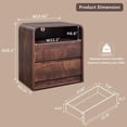 thumbnail image 2 of 25" Tall Modern Nightstand with Charging Station, 23.6'' Wide Wood Bedside Table w/2 Storage Drawers, Large Mid Century End Table for Bedroom, Living Room, Curved Profile Design, Brown, 2 of 7