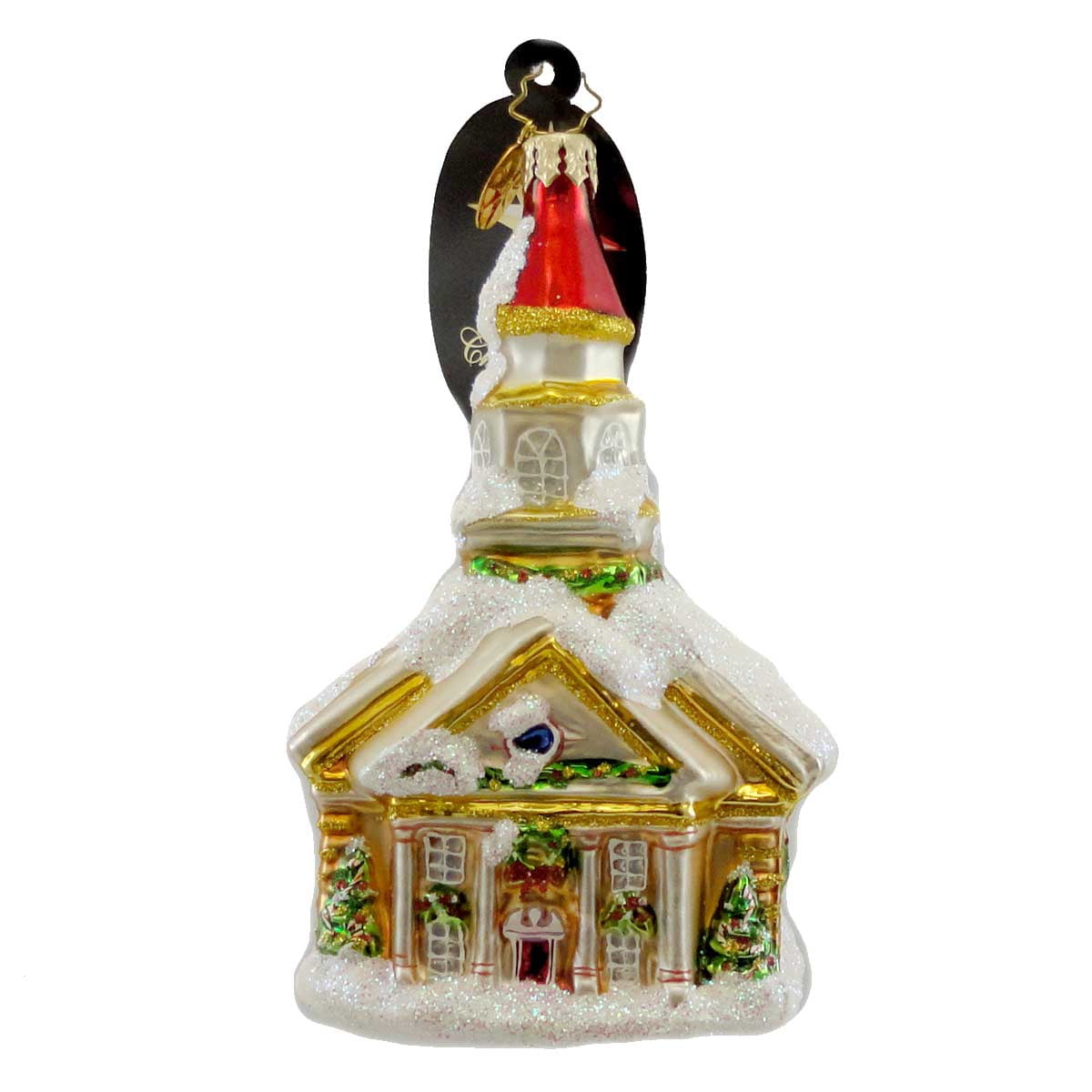 Christopher Radko GUIDING LIGHT CHURCH Glass Ornament Christmas Church