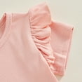 thumbnail image 4 of Bagilaanoe Toddler Baby Girls T-Shirts Solid Color Fly Sleeve Ribbed Tees 12M 18M 24M 3T 4T 5T Kids Summer Casual Tops, 4 of 6
