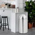thumbnail image 6 of 13 Gallon/50 Liter Trash Can, Garbage Can with Push Lid,Heavy Duty Stainless Steel Waste Bin with Removable Inner Bucket,Cylindrical Home and Kitchen Trash Bin,Outdoor Trash Bin for Commercial Use, 6 of 7