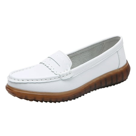 

Huanghuaa Breathable Work Shoes Women Shoes In Non Slip Sole White Leather Shoes Shoes Women Casual